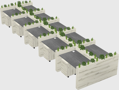 Rectangular shared desk