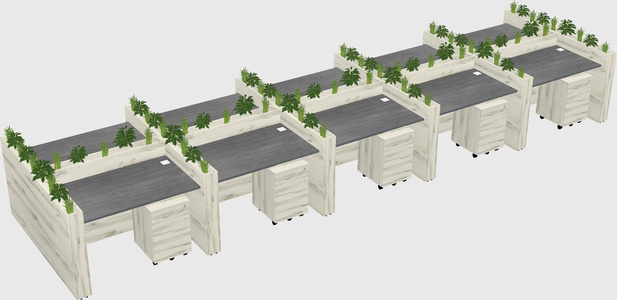 Rectangular shared desk