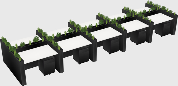 Rectangular shared desk
