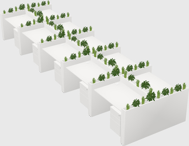 Rectangular shared desk