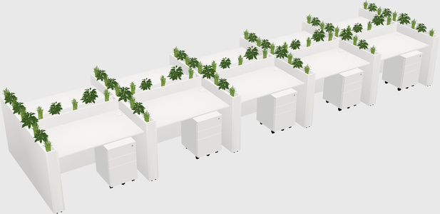Rectangular shared desk