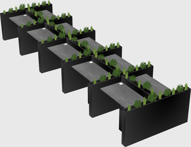 Rectangular shared desk