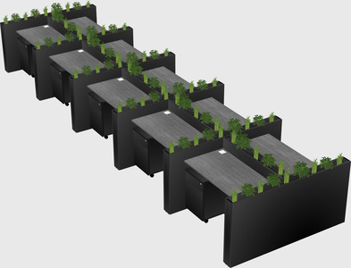 Rectangular shared desk