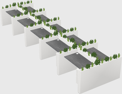 Rectangular shared desk
