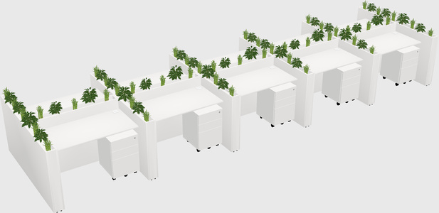 Rectangular shared desk