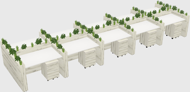 Rectangular shared desk