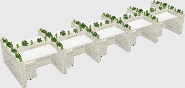 Rectangular shared desk