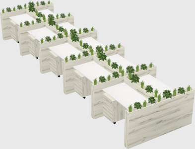Rectangular shared desk