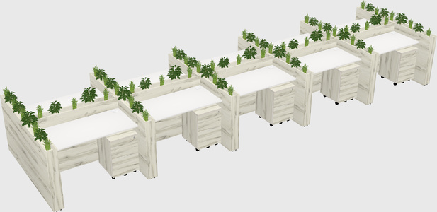 Rectangular shared desk