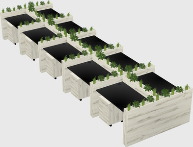 Rectangular shared desk