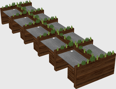 Rectangular shared desk