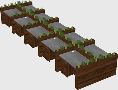 Rectangular shared desk