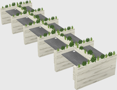 Rectangular shared desk