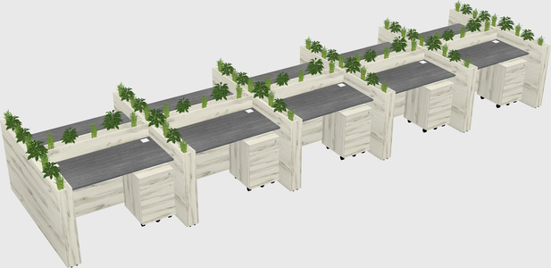Rectangular shared desk
