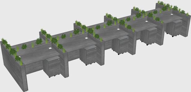 Rectangular shared desk