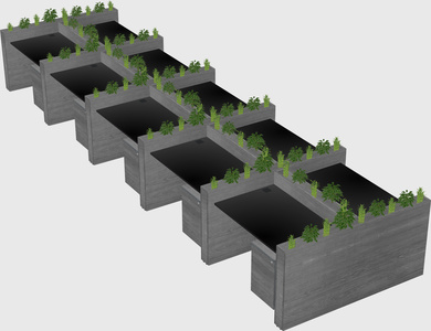 Rectangular shared desk