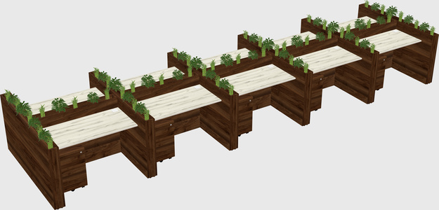 Rectangular shared desk