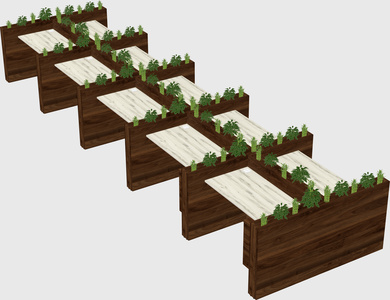 Rectangular shared desk