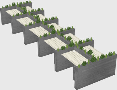 Rectangular shared desk