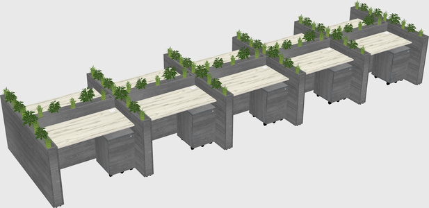 Rectangular shared desk