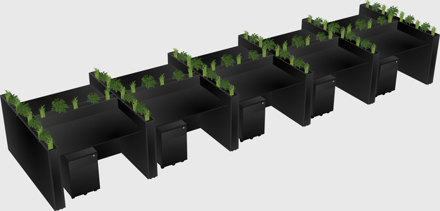 Rectangular shared desk