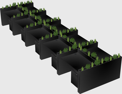 Rectangular shared desk