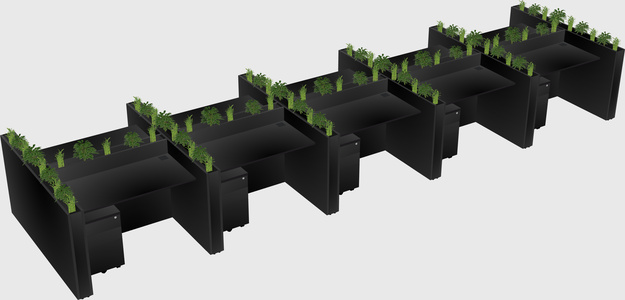 Rectangular shared desk