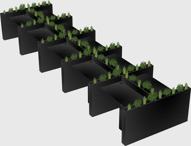 Rectangular shared desk