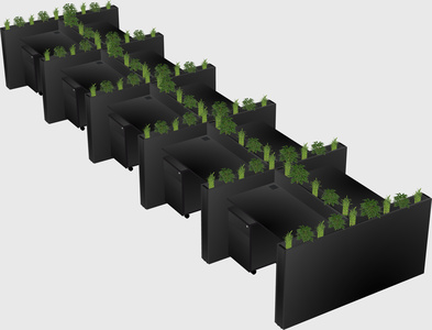 Rectangular shared desk