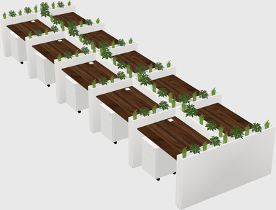 Rectangular shared desk