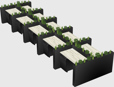 Rectangular shared desk