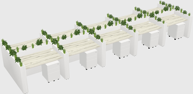 Rectangular shared desk
