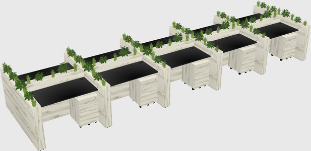 Rectangular shared desk