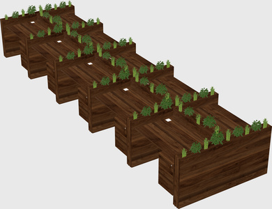 Rectangular shared desk