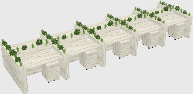 Rectangular shared desk