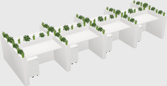Rectangular shared desk