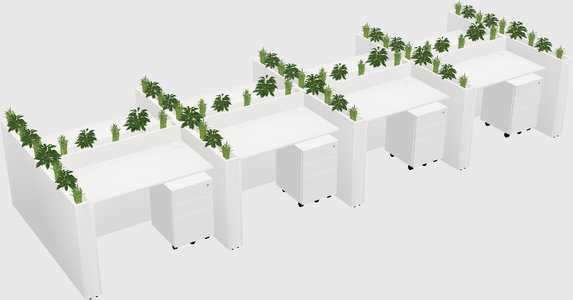 Rectangular shared desk