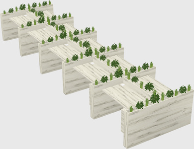 Rectangular shared desk
