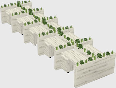 Rectangular shared desk