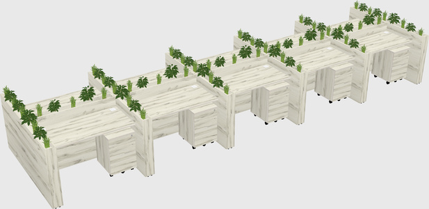 Rectangular shared desk