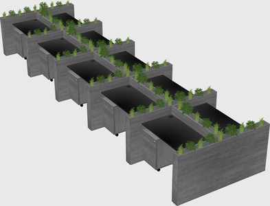 Rectangular shared desk