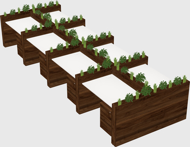 Rectangular shared desk