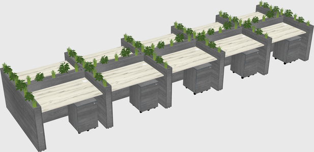 Rectangular shared desk