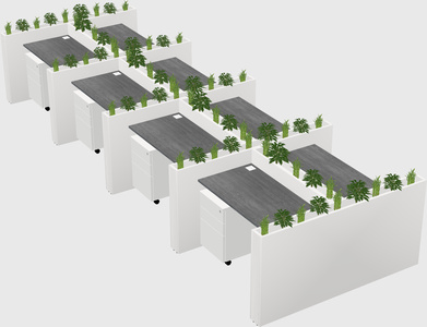 Rectangular shared desk