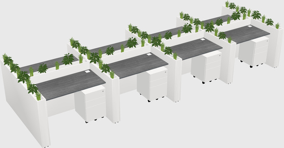 Rectangular shared desk