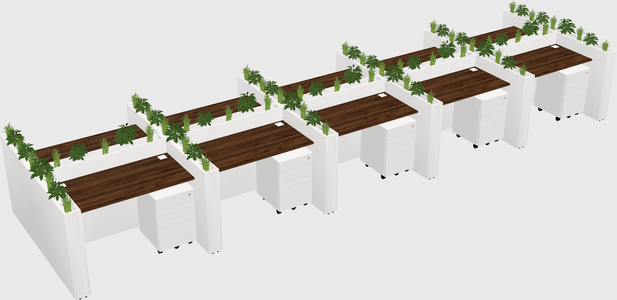 Rectangular shared desk