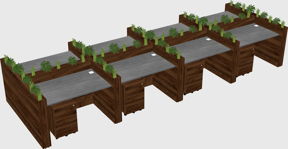 Rectangular shared desk