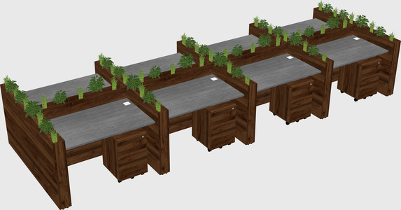 Rectangular shared desk