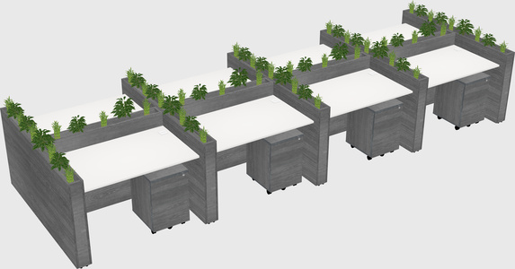 Rectangular shared desk