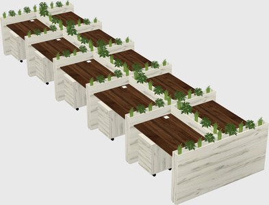 Rectangular shared desk